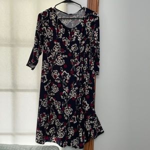 Pea in the Pod Navy Floral Maternity Dress